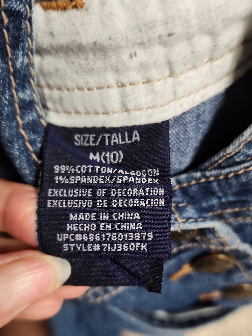 VTG Squeeze Jeans Y2K Rhinestone Bling Denim Overalls Girls Medium(10) Excellent - Picture 11 of 12